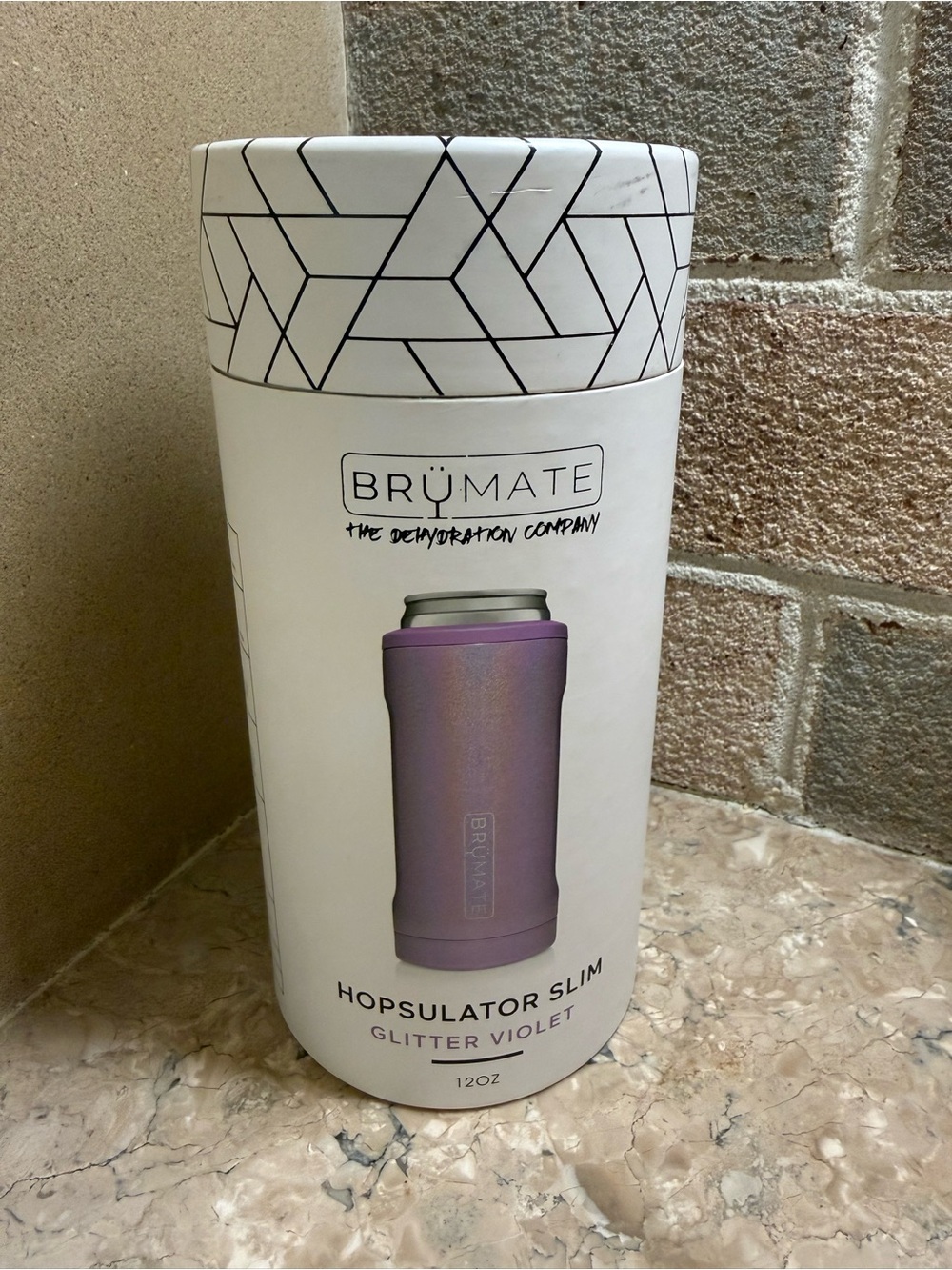 BrüMate Hopsulator Slim — Glitter Violet 12oz Insulated Can Cooler
